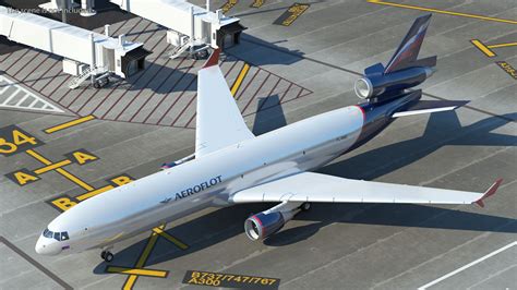 McDonnell Douglas MD11 Tri Jet Airliner Aeroflot Rigged 3D Model $199 ...