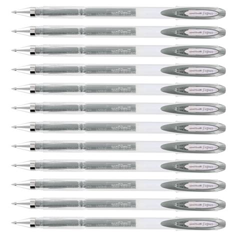 Buy Uni-Ball Signo Gel Stick Pen, 0.7mm, Medium Point, Metallic Silver ...