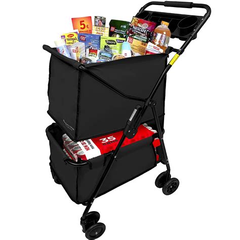 Easygo Deluxe Cart Folding Grocery Shopping And Laundry Utility Cart ...