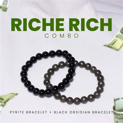 Riche Rich Combo (Pyrite bracelet + Black Obsidian Bracelet) – Studd Muffyn
