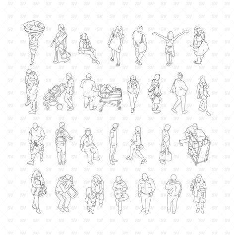 Axonometric / Isometric View of Crowd People | PNG AI CAD | Studio Alternativi