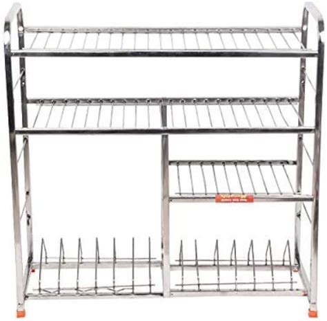 Amazon.in: bartan stand in kitchen steel racks for wall