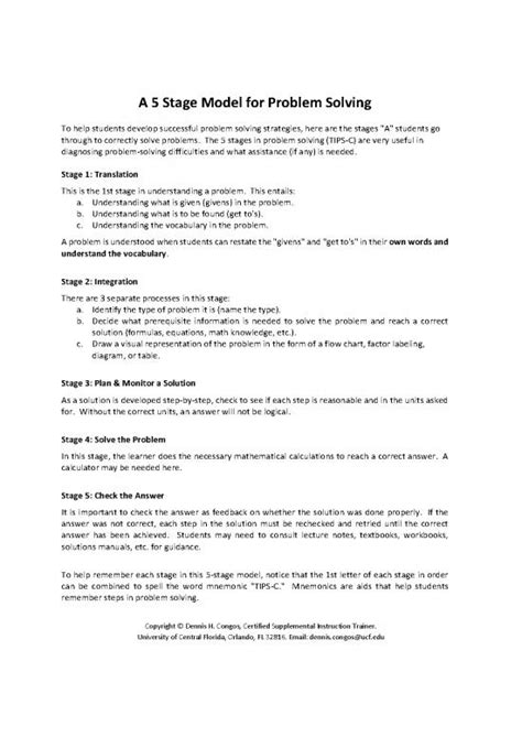 Image result for 5 Step Problem Solving Model