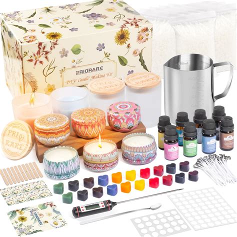 Amazon.com: PRIORARE Premium Soy Candle Making Kit for Adults Kids ...