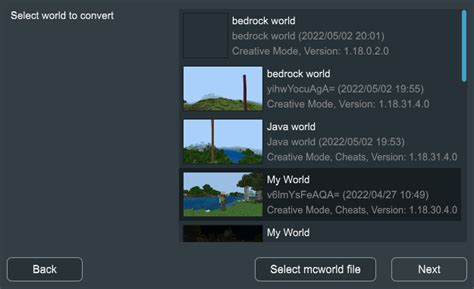 Transfer Minecraft Bedrock World to Minecraft Java 的图像结果