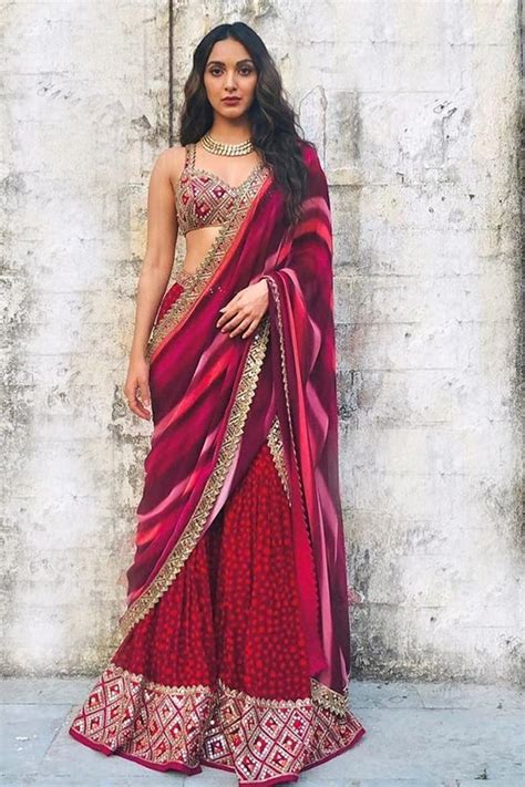 Kiara Advani Designer Sharara Saree Style With For Girls