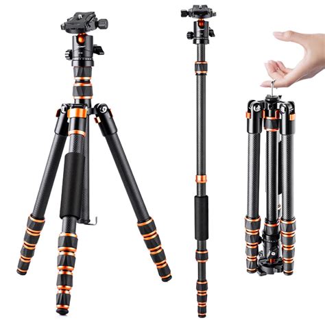 Buy K&F Concept 60 inch Carbon Fiber Camera Tripod,Lightweight Compact ...