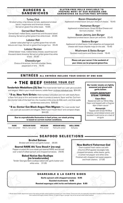 Menu at Brick Alley Pub & Restaurant, Newport