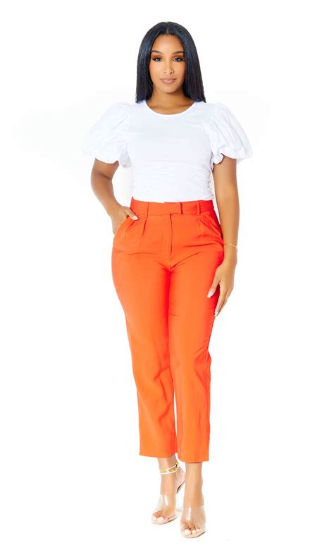 Red Oragne Pants | Orange Pants | Orange Pants Women– Cutely Covered