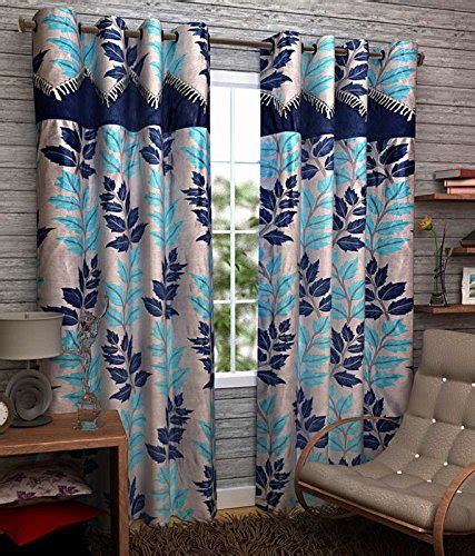 Buy Victory 2 Piece Eyelet Polyester Door Curtain -7Feet,(SKY BLUE ...