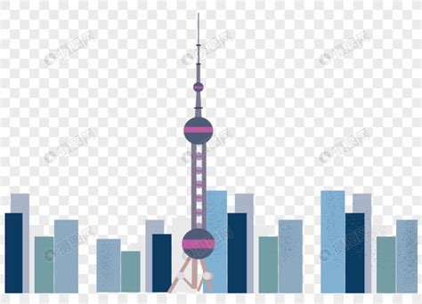 地标上海建筑插画素材图片免费下载-千库网