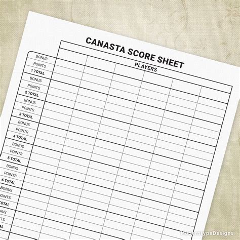 Printable Canasta Special Hands