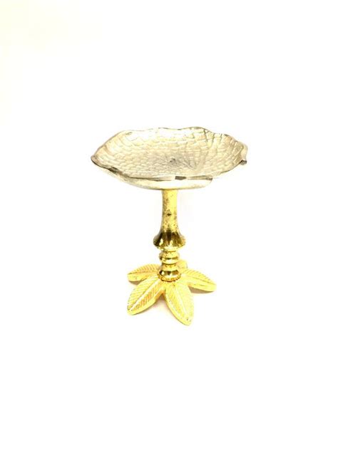 Metal Range Platters With Chrome & Gold Theme With Leaf Art From Tamra