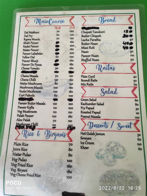 Menu at Radhe radhe pure vegetarian, Dharampur