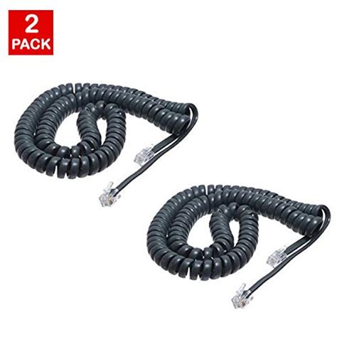 10FT Cisco Phone Cord, Handset Curly Cable, Dark Gray, (2 Pack) 7800 ...