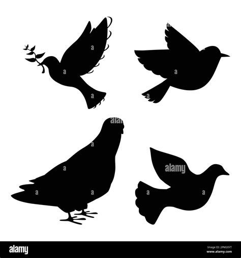 A black silhouette of a dove Stock Vector Image & Art - Alamy
