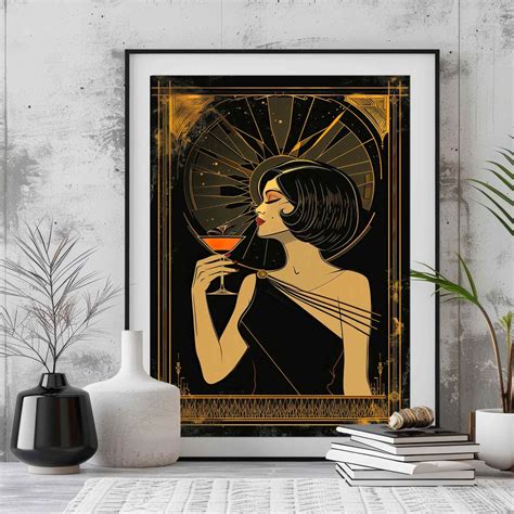 Vintage Style Dressing Room 1920 Decor, Art Deco Lady Powder Room Wall ...