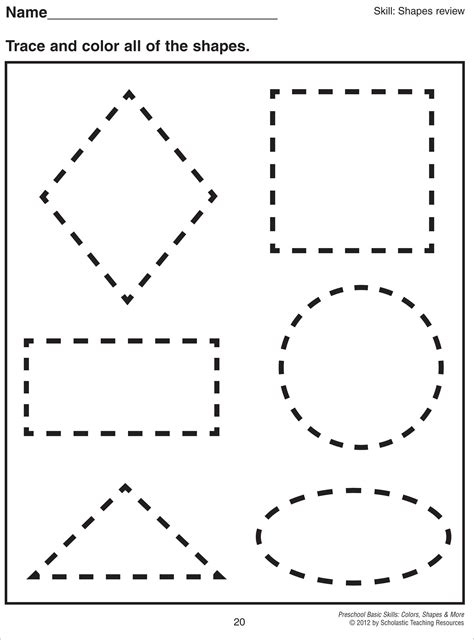 Imagebon.com | Shape tracing worksheets, Shapes worksheet kindergarten ...