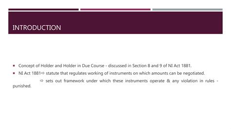 Holder In Due Course