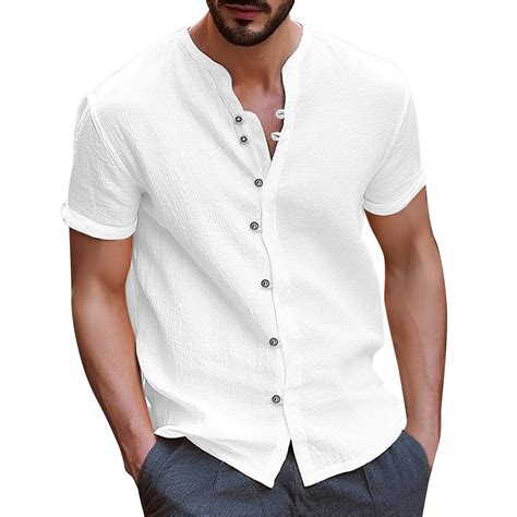 ZRBYWB Mens Shirts Men's Beach Style Short Sleeve Dress Shirts Are ...