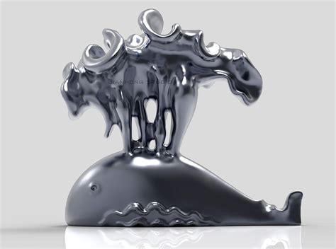 园林大型不锈钢镂空鲸鱼雕塑 - 方圳玻璃钢