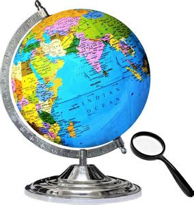 Savy 10 Inch Rotating Globe Steel Metal ArcBase Color Map for Kids ...