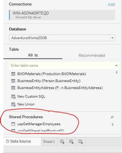 Tableau SQL Queries 的图像结果