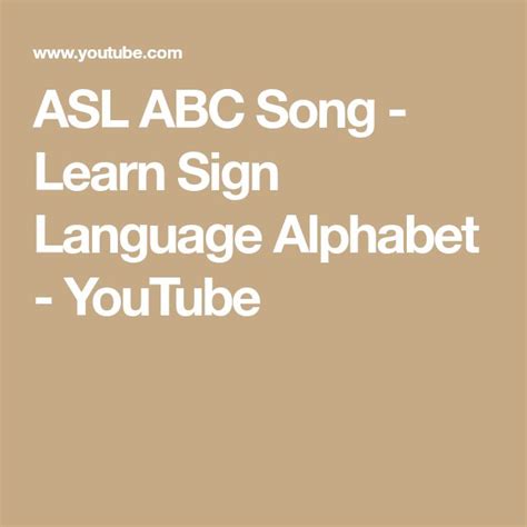 ASL ABC Song - Learn Sign Language Alphabet | Sign language alphabet ...
