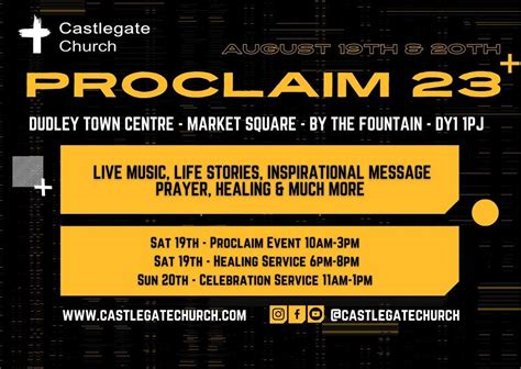 Proclaim 23, Fountain Arcade Dudley, 19 August 2023 | AllEvents.in
