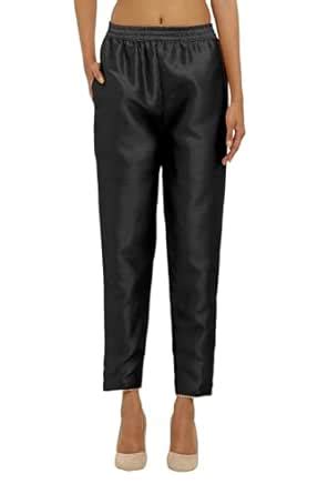 Buy Floreos Silk Pant for Women Traditional Silk Pant, Black-30 at ...