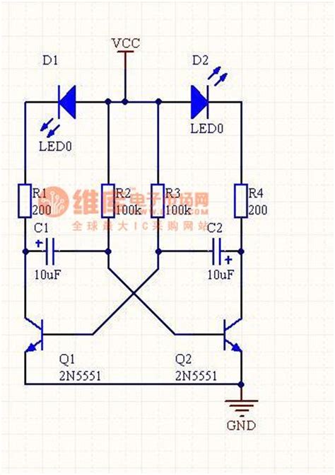 The LED flashing circuit - LED_and_Light_Circuit - Circuit Diagram - SeekIC.com