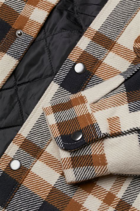 Padded overshirt - Beige/Black checked - Men | H&M IN