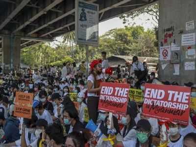 More Myanmar protests follow strike, foreign concerns - Times of India