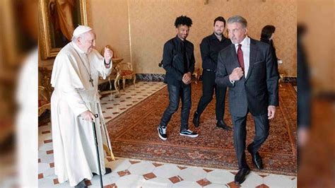 Sylvester Stallone meets Pope Francis in Vatican city