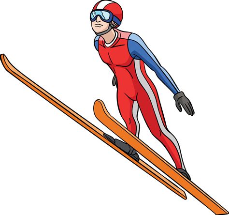 Ski Jumping Cartoon Colored Clipart Illustration 12626343 Vector Art at ...