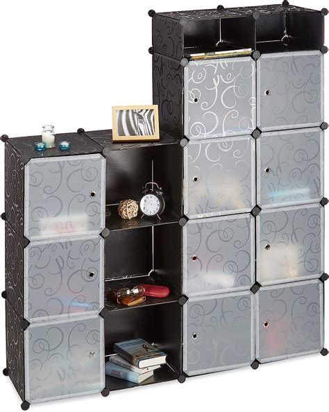 Buy Relaxdays Plastic Modular Wardrobe System, Shelf with 2 Clothes ...