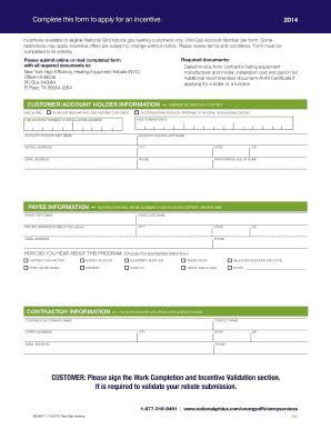 New York City Residential Natural Gas Rebate Form - Blank Fillable ...