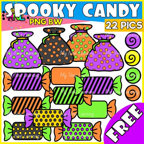 FREE Halloween Candy And Candy Bag Clipart | Made By Teachers