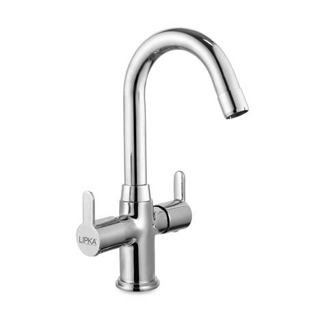 Fusion Centre Hole Basin Mixer Brass Faucet with Round Swivel Spout (1 ...