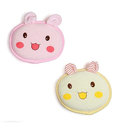 Buy Baby Moo Smart Bunny Pink and Yellow 2 Pk Bath Sponge Pad with ...