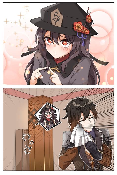 hu tao and zhongli (genshin impact) drawn by dulldull | Danbooru