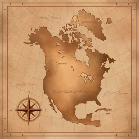 Watercolor old america map illustration | Premium Vector