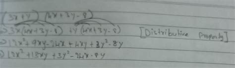 ( 3 x + y ) ( 4 x + 3 y - 8 ) - Brainly.in