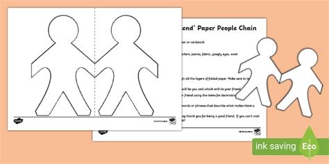 ‘Thank You for Being a Friend’ Paper People Chain Activity