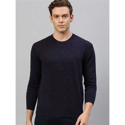 Buy RARE RABBIT Navy Blue Flock-1 Printed Sweater Online