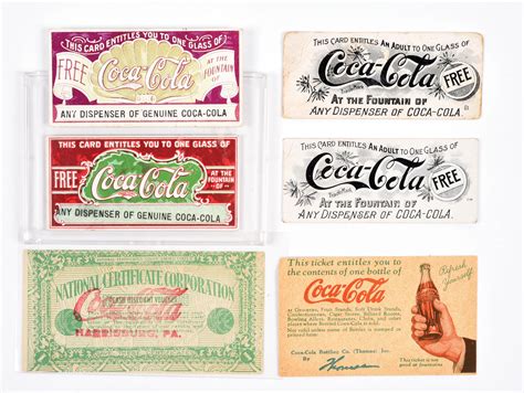 Lot Detail - COLLECTION OF 6 EARLY COCA-COLA COUPON CARDS