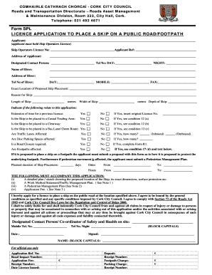 Fillable Online Form SPL LICENCE bAPPLICATIONb TO PLACE A bb - Lifetime ...