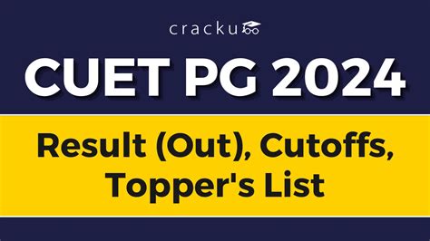 CUET PG Result 2024, Topper List, Answer Key, Cut offs