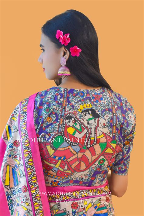 RAAS LEELA Hand-painted Madhubani Tussar Silk Blouse – MADHUBANI PAINTS ...