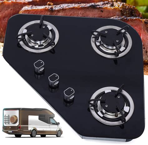 Buy 24'' Black Tempered Glass Panel Built-in LPG Gas Hob Cooktop ...